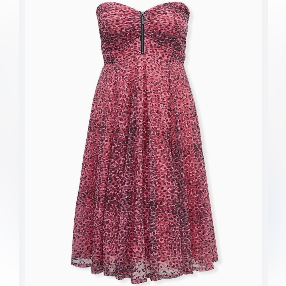 Elegant Pink Strapless Dress